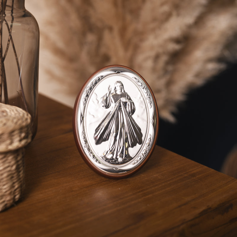 Divine Mercy sterling silver picture