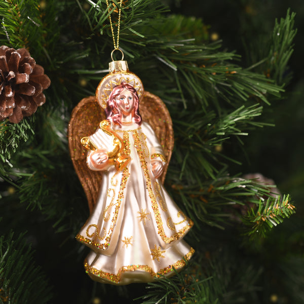 christmas angel glass tree ornament