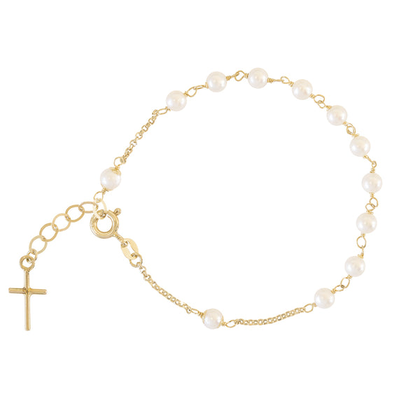 18K gold and pearls rosary bracelet