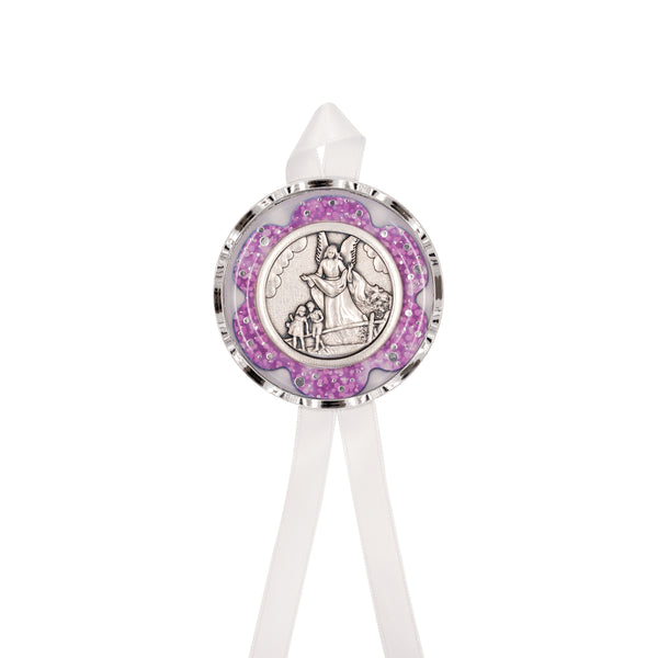 crib medal with guardian angel for baby girl