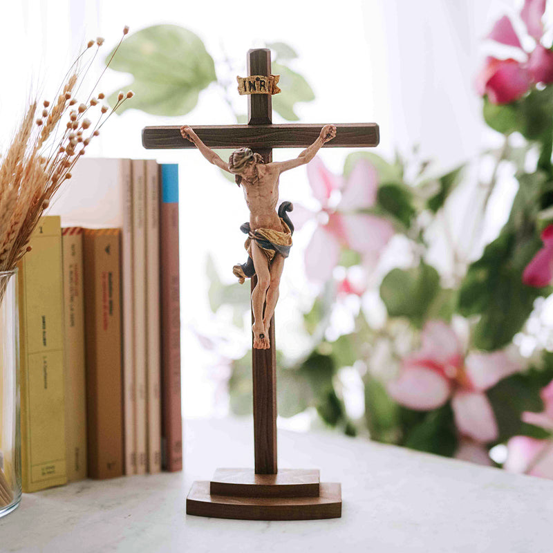 Classic Standing Crucifix in Wood
