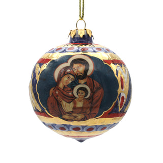holy family blue christmas bauble