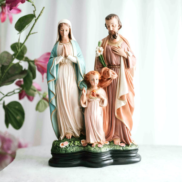 Holy Family Statue in Hand-painted Resin