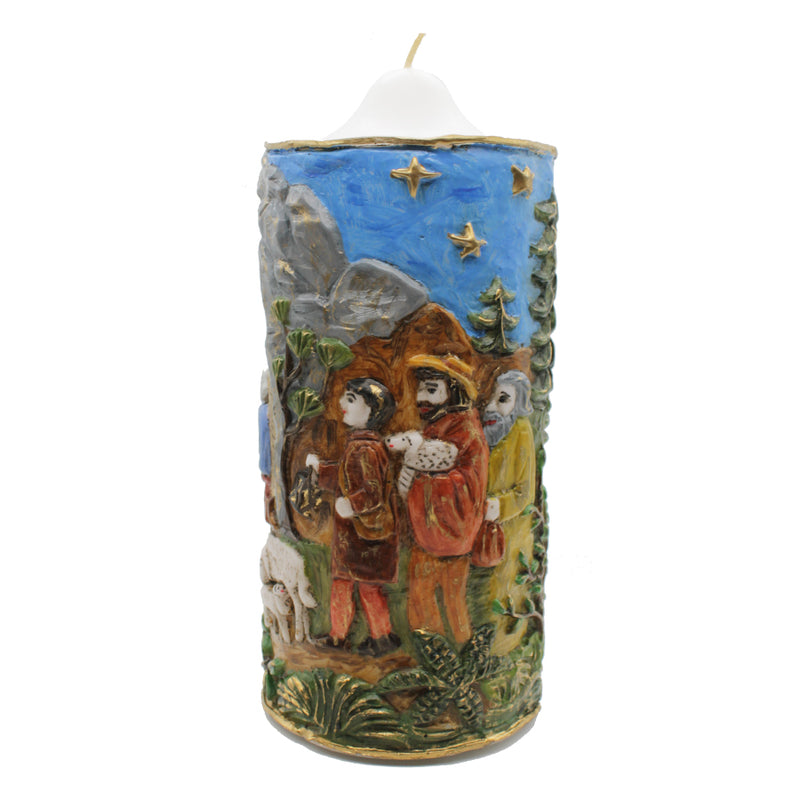 Holy family and the three wise men candle