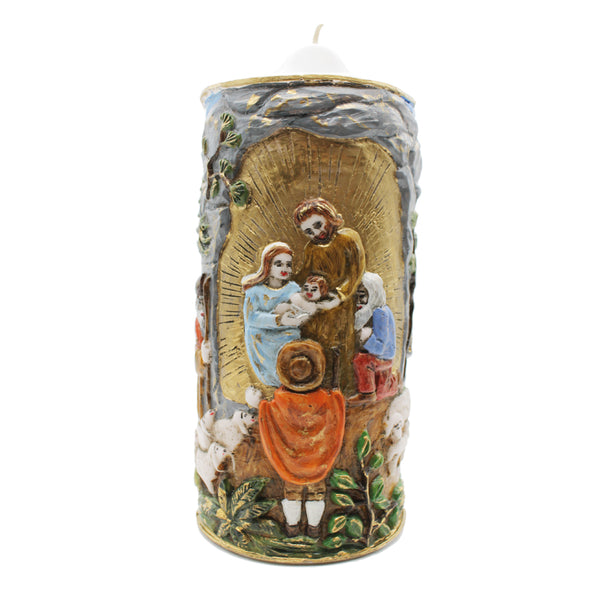 Holy Family religious candle