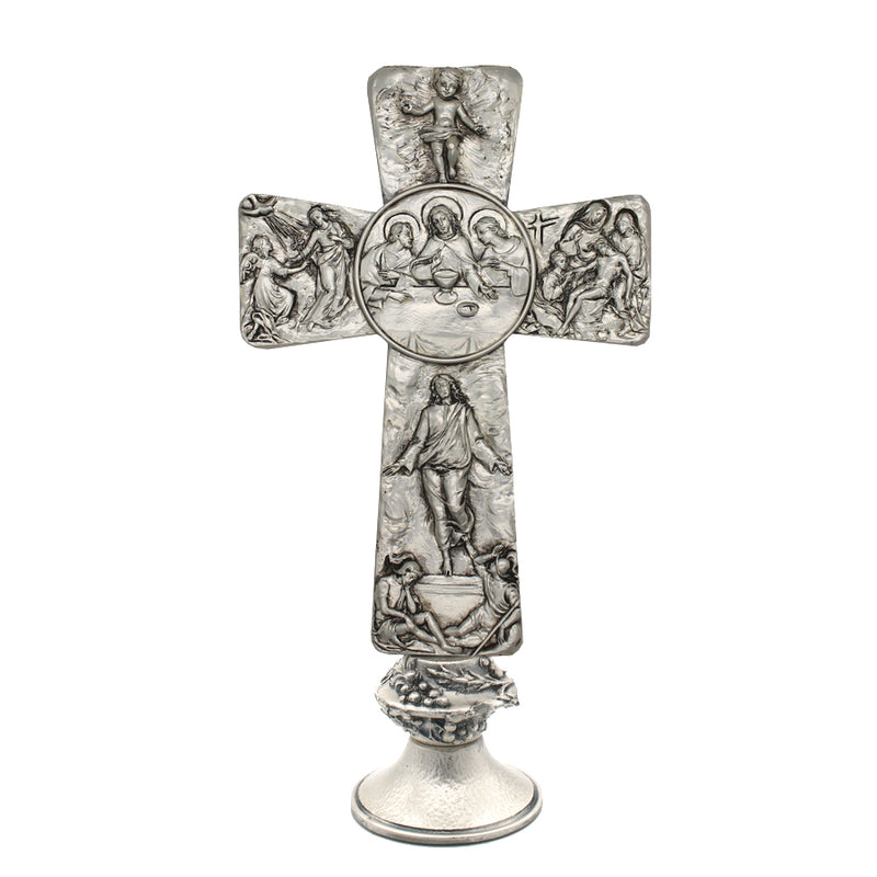 life of jesus silver standing crucifix