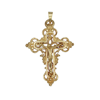 Large crucifix pendant in golden silver