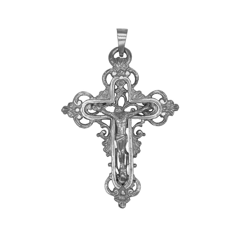 Large crucifix pendant in sterling silver