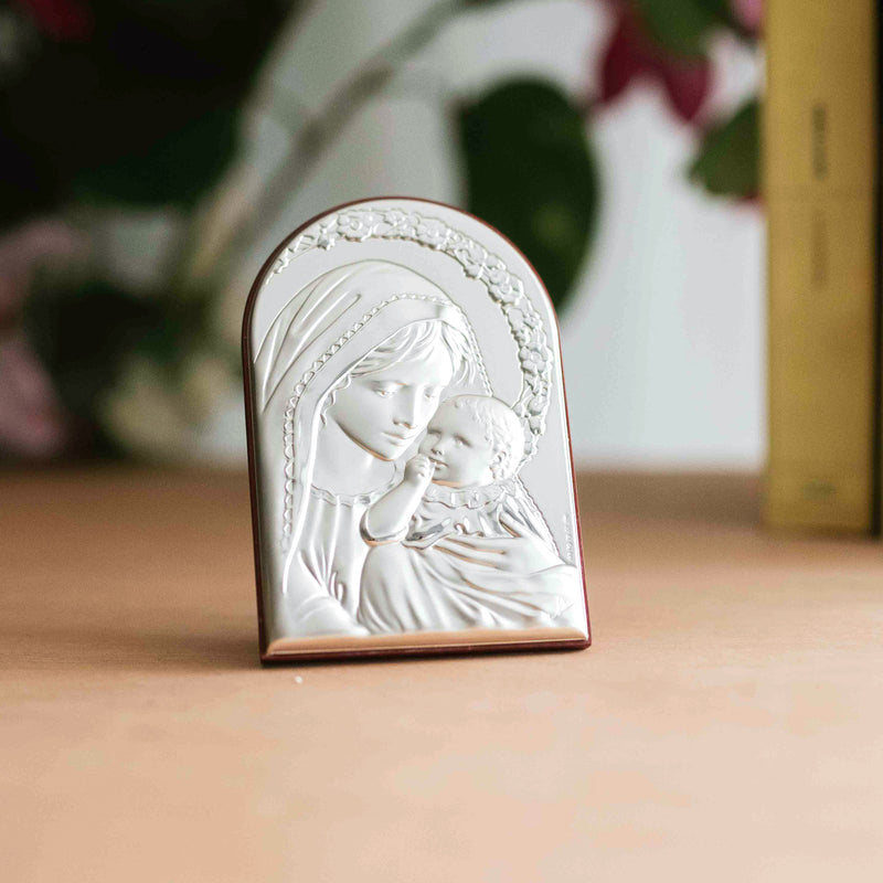 Madonna With Child Sterling Silver Picture