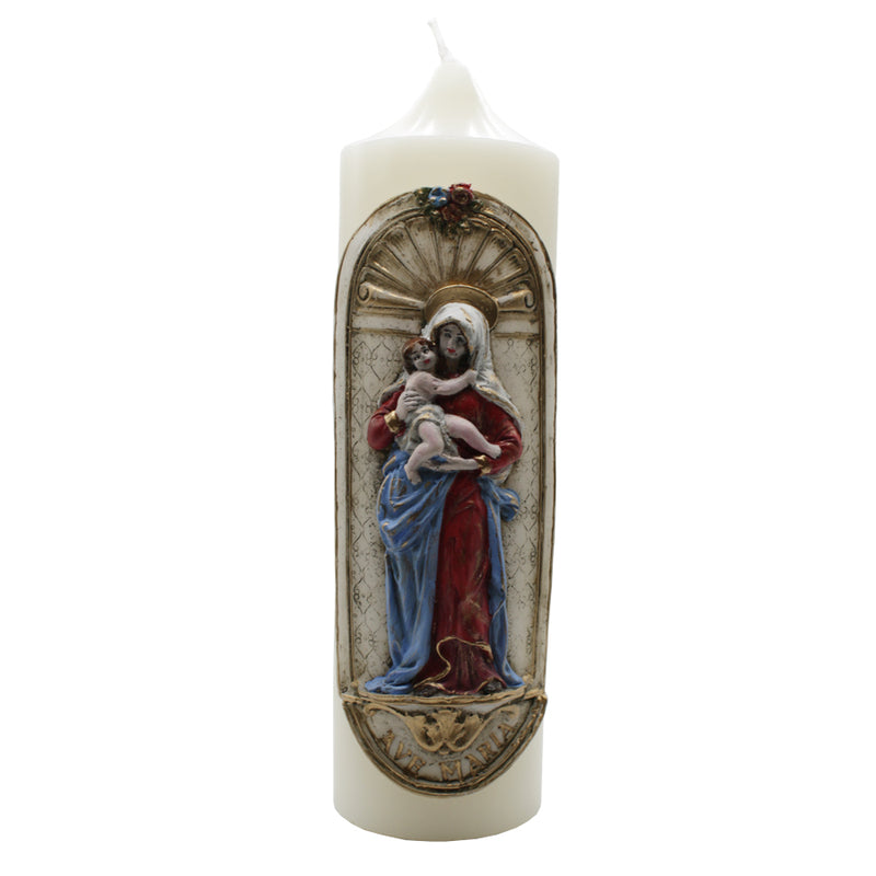 MOTHER MARY WITH INFANT JESUS - RELIGIOUS CANDLE