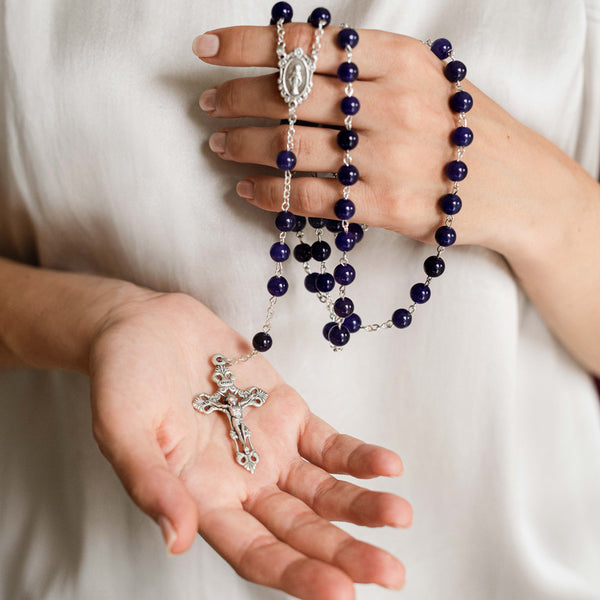 Amethyst rosary bead