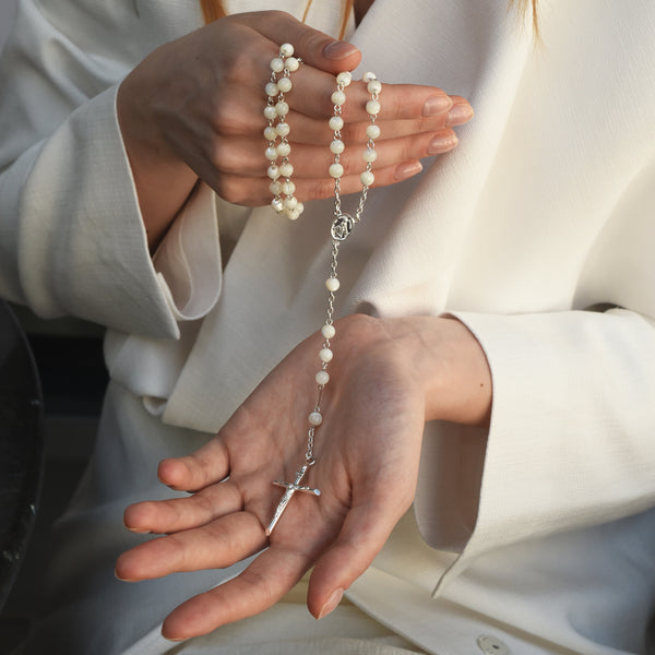 Mother of Pearl beads rosary