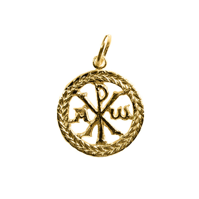 Chi-ro peace 18k gold pendant