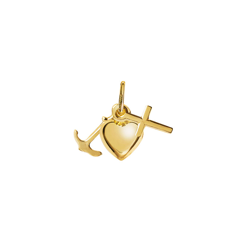 Faith Hope Love Charm Necklace 14K Gold Filled Heart Anchor Cross