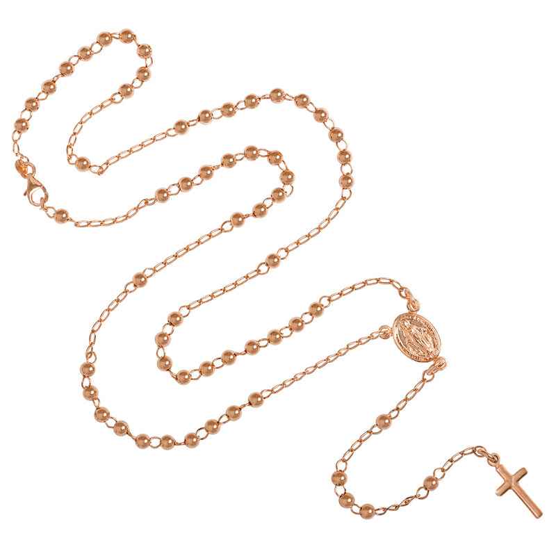 18K rose gold rosary necklace