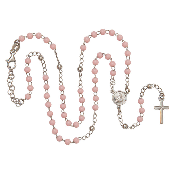Baby girl rosary necklace silver