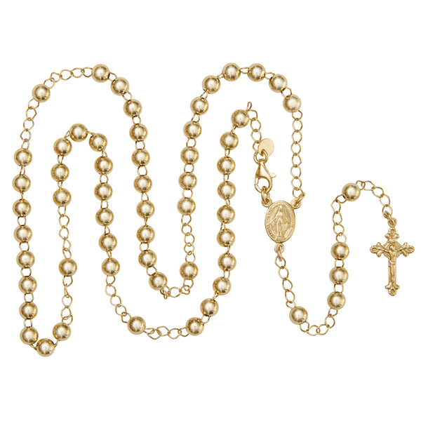 vermeil silver rosary necklace