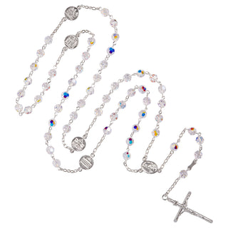 Swarovski crystal beads rosary with silver binding