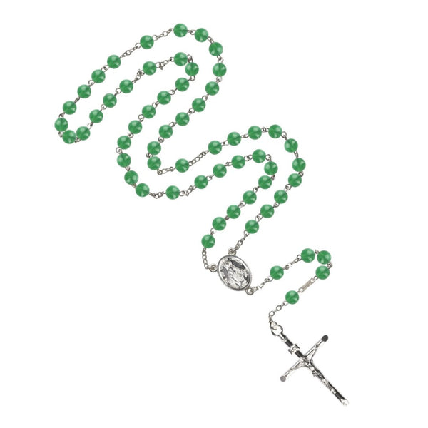 Green agate rosary bead