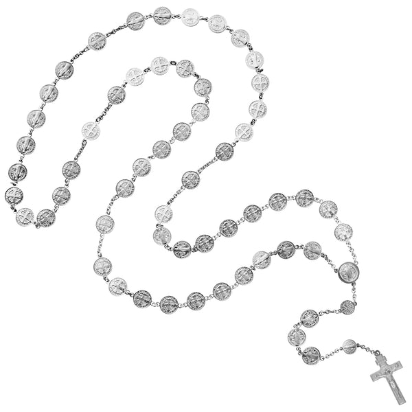 St Benedict medal silver rosary