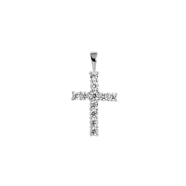 sterling silver cross pendant with zirconia