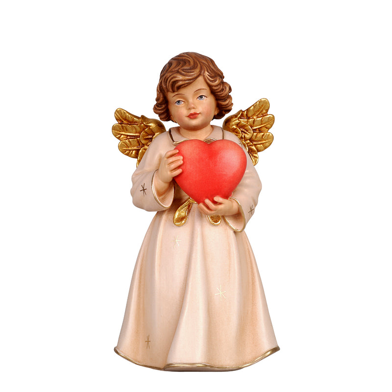 Small angel statue hand-painted wood