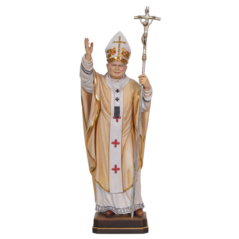 Pope John Paul II statue wood