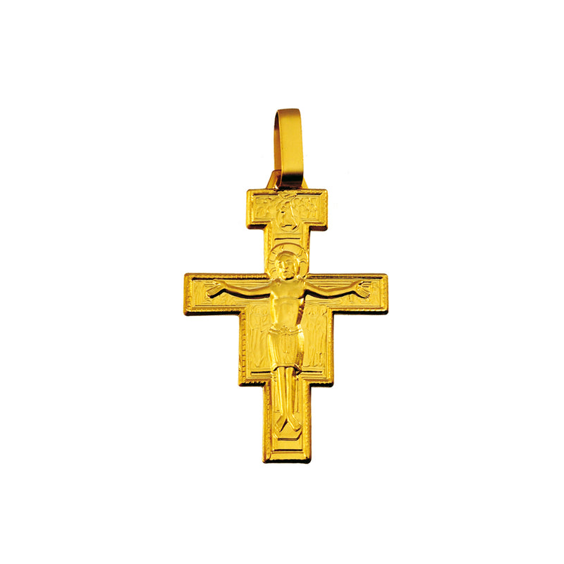 Vermeil silver st damian crucifix pendant