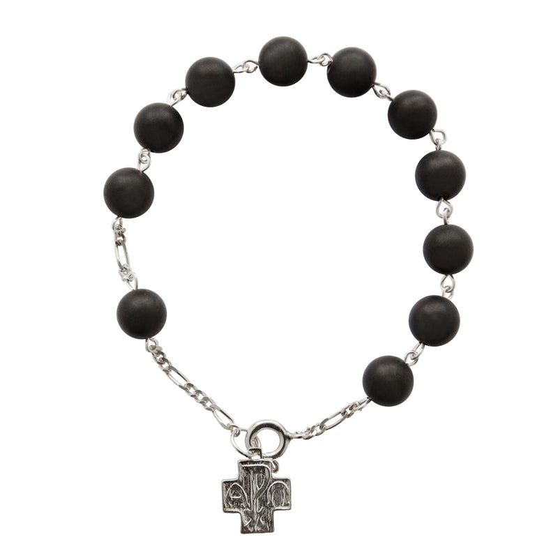 Onyx beads rosary bracelet