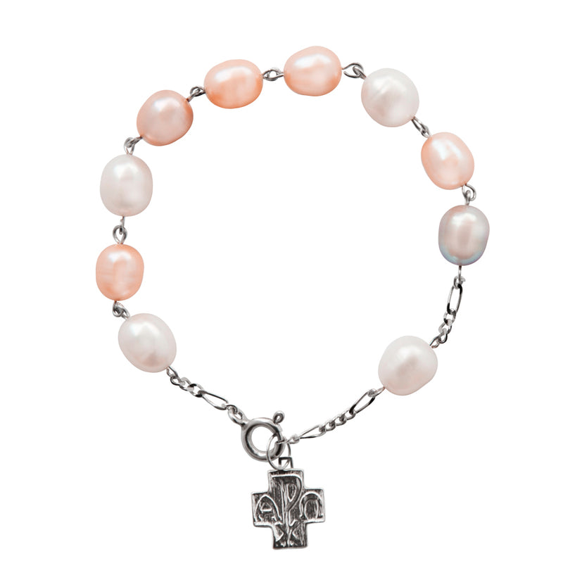 Pearl beads rosary bracelet