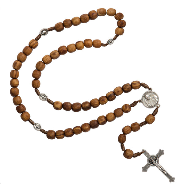 Pope Francis olive wood rosary