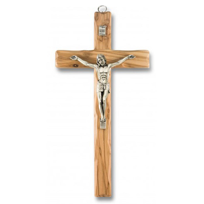 Olive wood wall crucifix