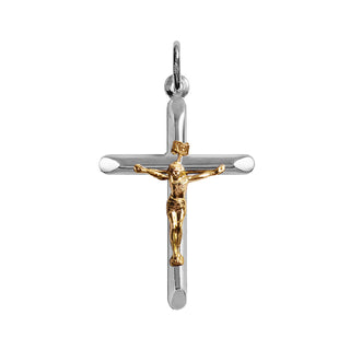 bicolor crucifix pendant