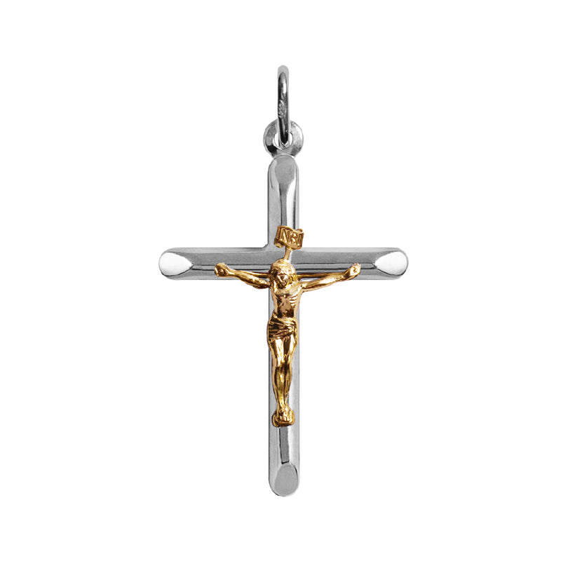 bicolor crucifix pendant