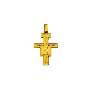 18K yellow gold San Damiano cross pendant