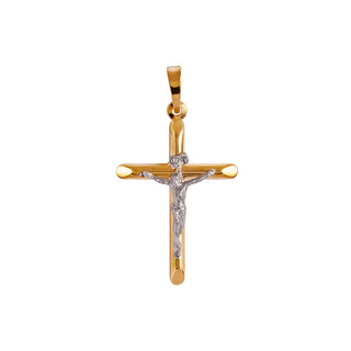 Bicolor crucifix pendant
