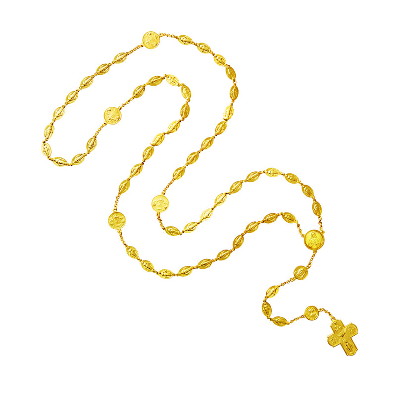 Miraculous and Scapular 18k gold rosary