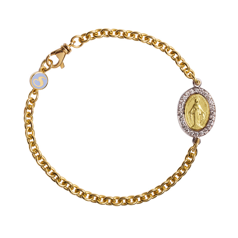 18K yellow gold bracelet with miraculous medal