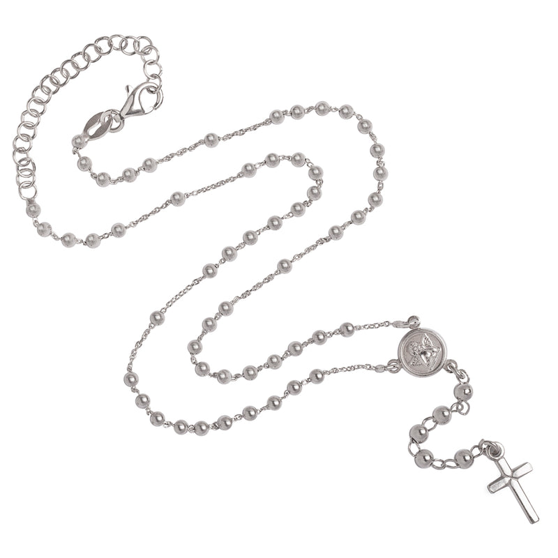 Baby rosary necklace silver
