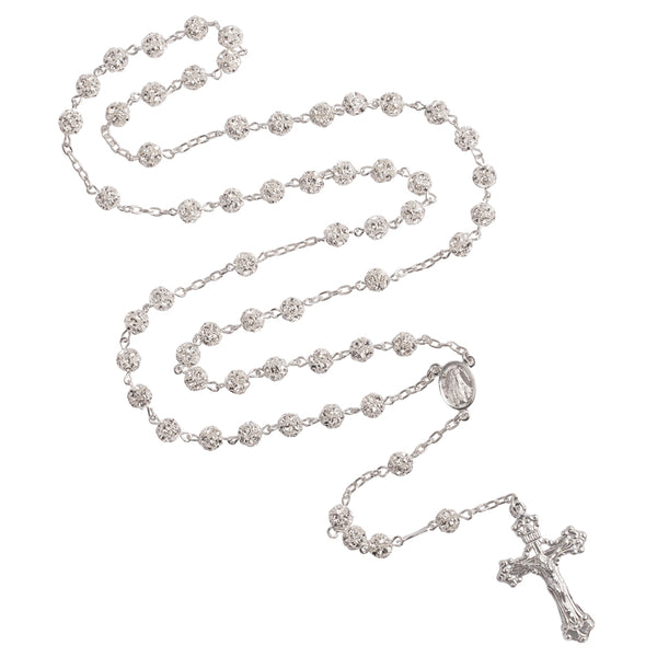 Strassball silver rosary bead