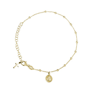 Baby rosary bracelet golden silver