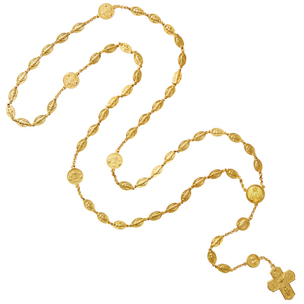 Miraculous and Scapular vermeil silver rosary