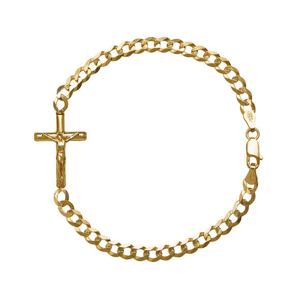 Vermeil silver bracelet with sideway crucifix
