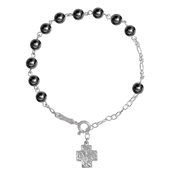 Hematite beads rosary bracelet