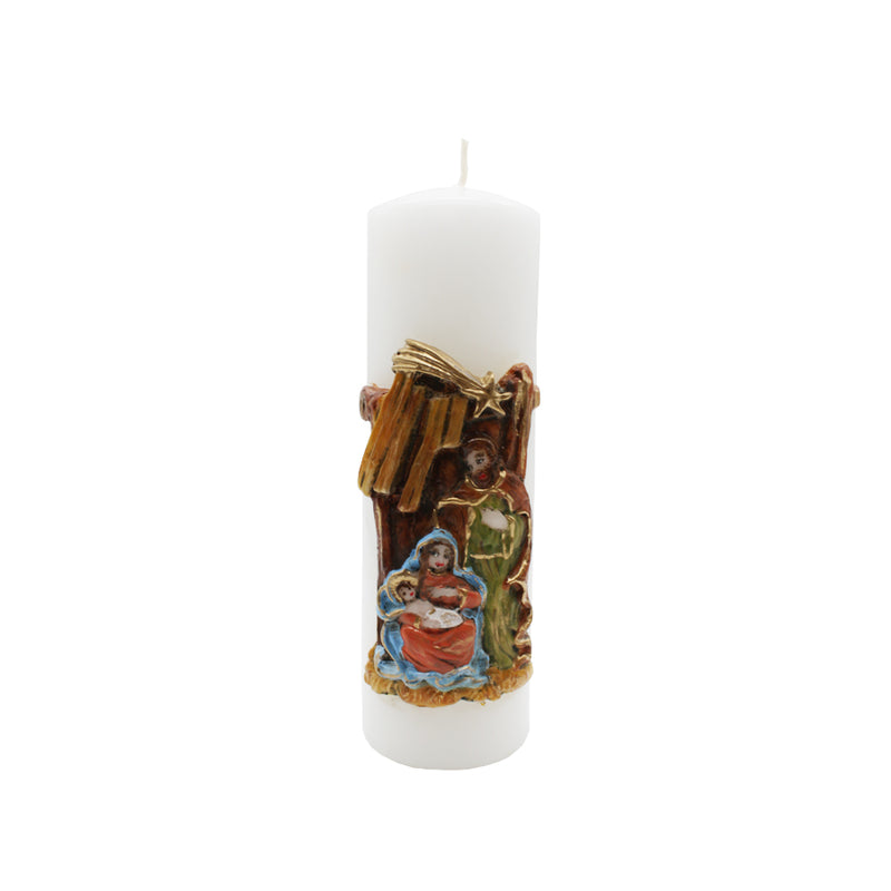 Nativity scene Christmas candle