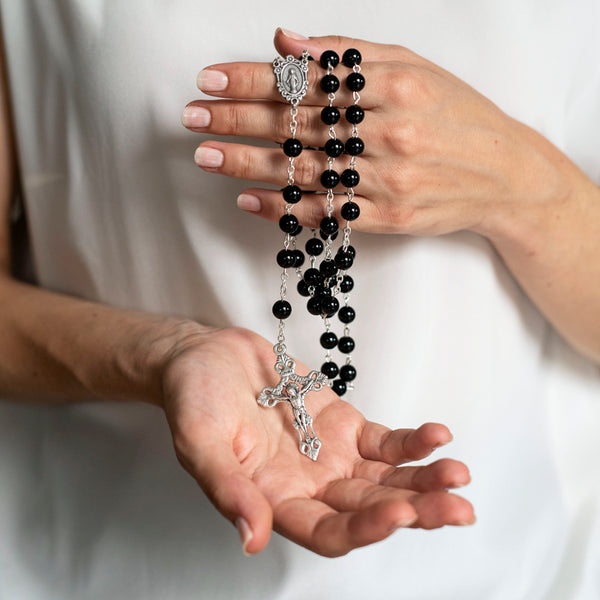 Onyx rosary bead