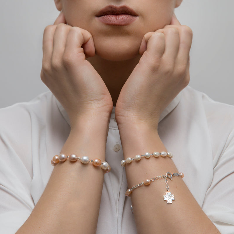 Pearl beads rosary bracelet