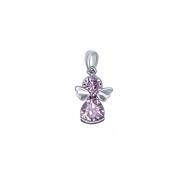 ROSE ANGEL PENDANT - SILVER AND ZIRCONIA