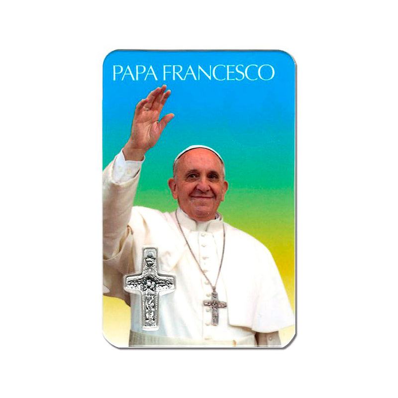 Pope Francis Prayer Card with Good Shepherd Cross 