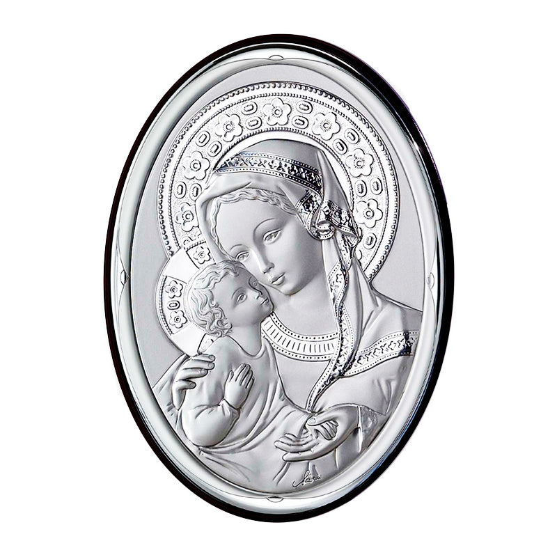 Madonna with child silver picture